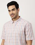 Pure Cotton Checks Button-down Collar Shirt