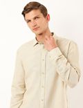 Linen Mix Plain Collar Neck Shirt