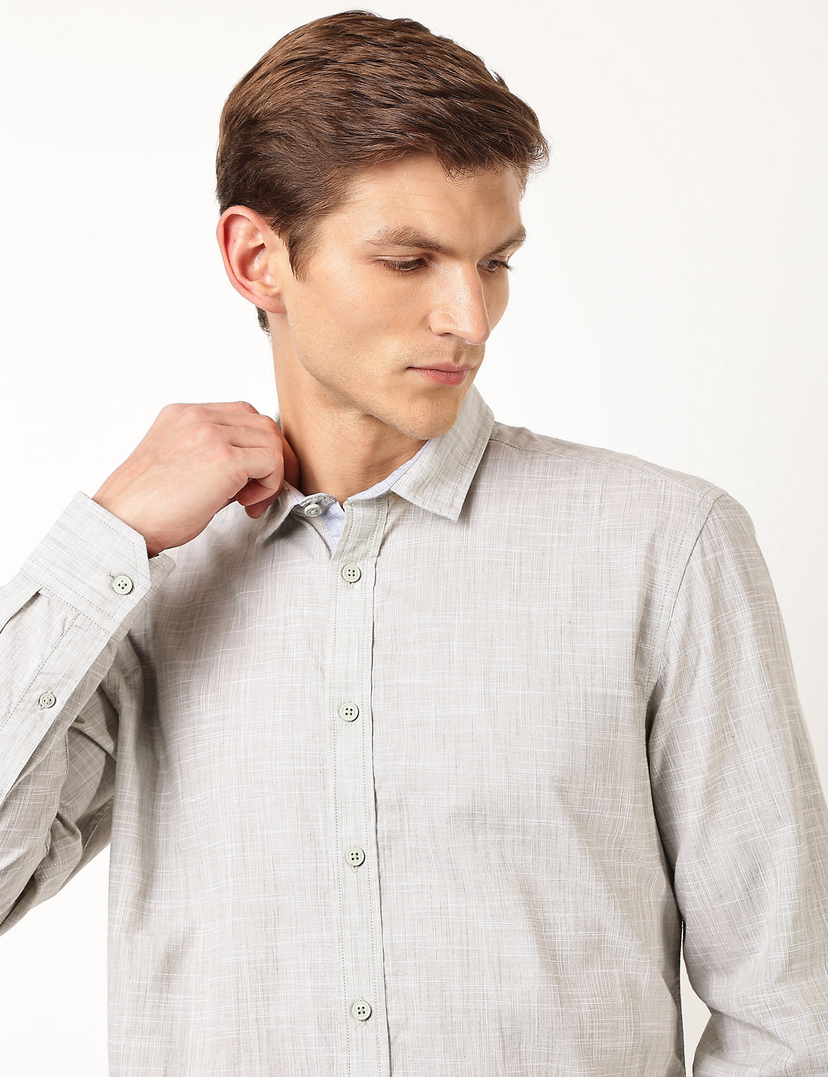 Pure Cotton Texture Regular Collar Shirt