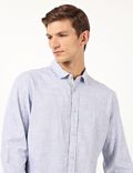 Pure Cotton Texture Regular Collar Shirt