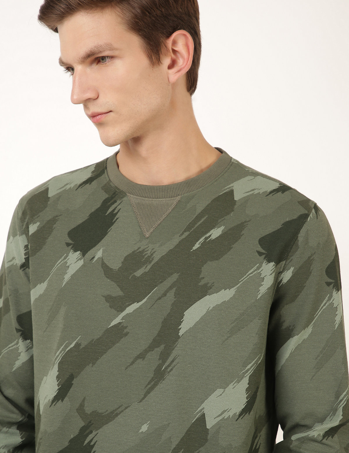 Pure Cotton Camouflage Crew Neck T-Shirt