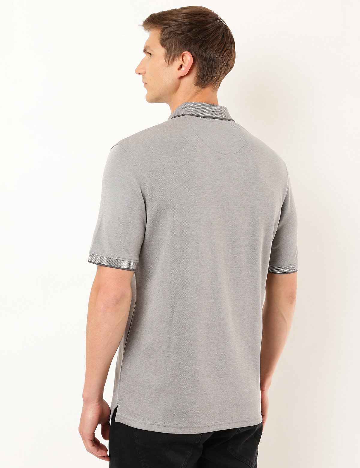 Modal Mix Plain Collar Neck T-Shirt