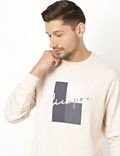 Cotton Mix Printed Round Neck Sweatshirt