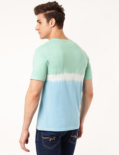 Pure Cotton Ombre Round Neck T-Shirt