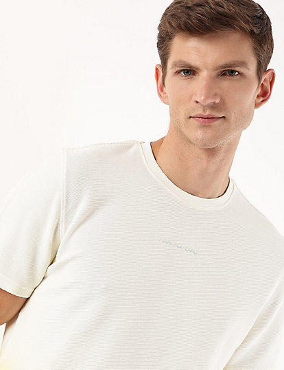 Pure Cotton Ombre Crew Neck T-Shirt