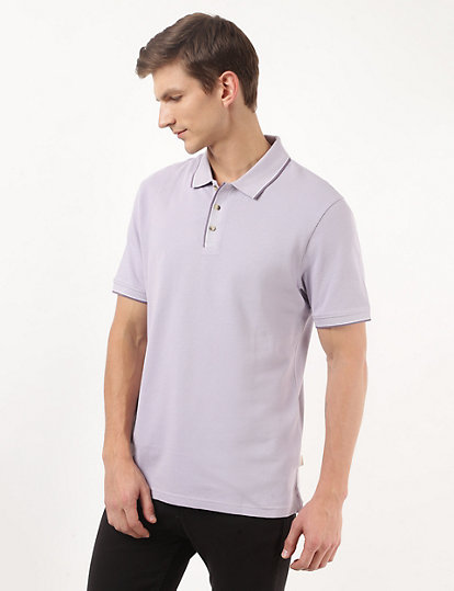 Pure Cotton Textured Polo Tshirt
