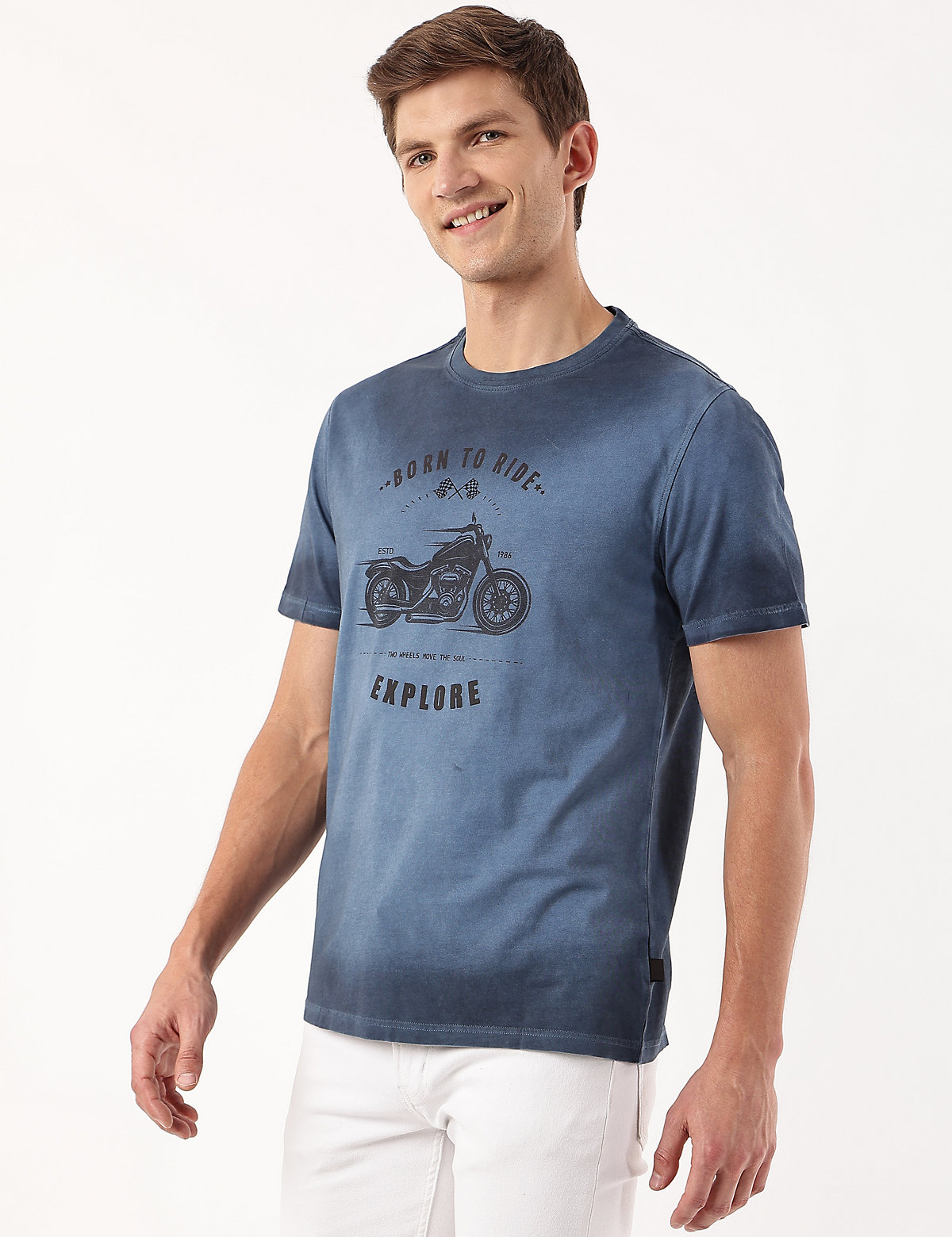 Pure Cotton Printed Crew Neck T-Shirt