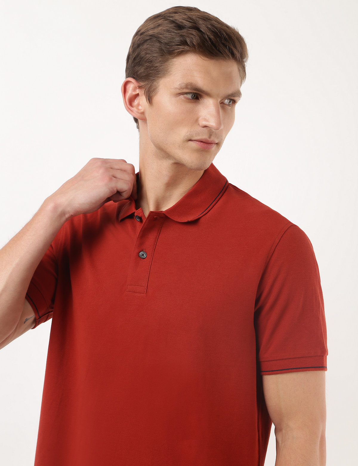 Pure Cotton Plain Polo Collar Polo Tshirt