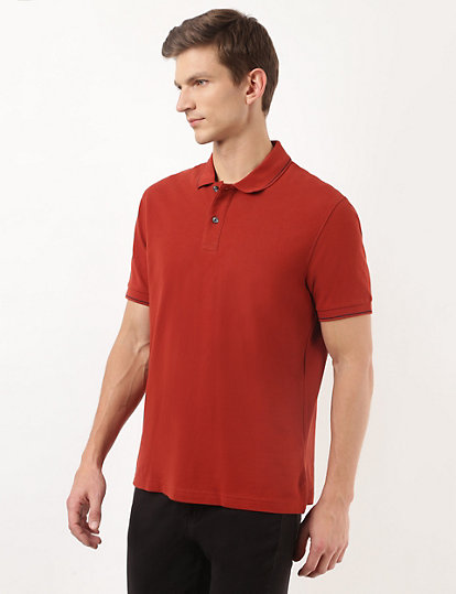 Pure Cotton Plain Polo Collar Polo Tshirt