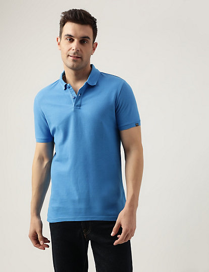 Pure Cotton Collared Solid Polo T-Shirt