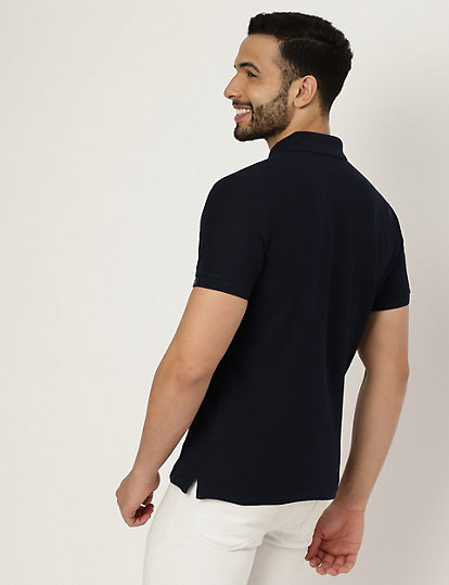 Plain Spread Collar Polo T-Shirt