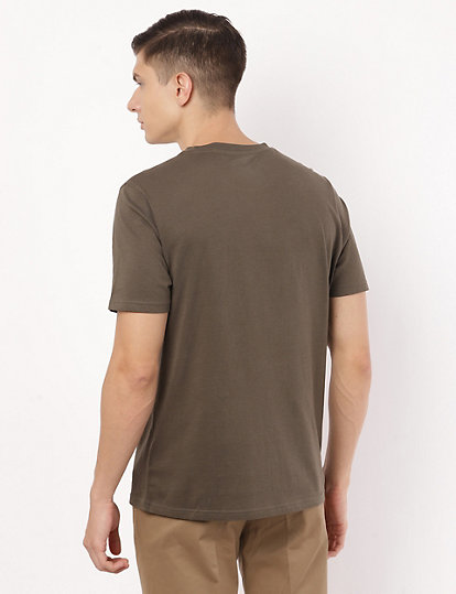 Pure Cotton Plain Round Neck T-Shirt
