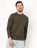 Poly Mix Self Design Round Neck Sweatshirt