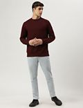Round Neck Solid Sweatshirt
