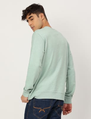 0000~Crew Neck Printed Logo Cotton Sweatshirt main image 0