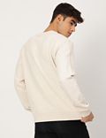 Pure Cotton Printed Crew Neck Sweatshirt