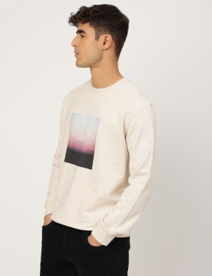 0401~All Over Logo Printed Crew-neck Sweatshirt main image 0