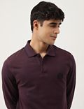 Pure Cotton Textured Polo Collar T-shirt