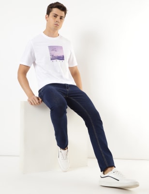 Pure Cotton Printed Crew Neck T-shirt