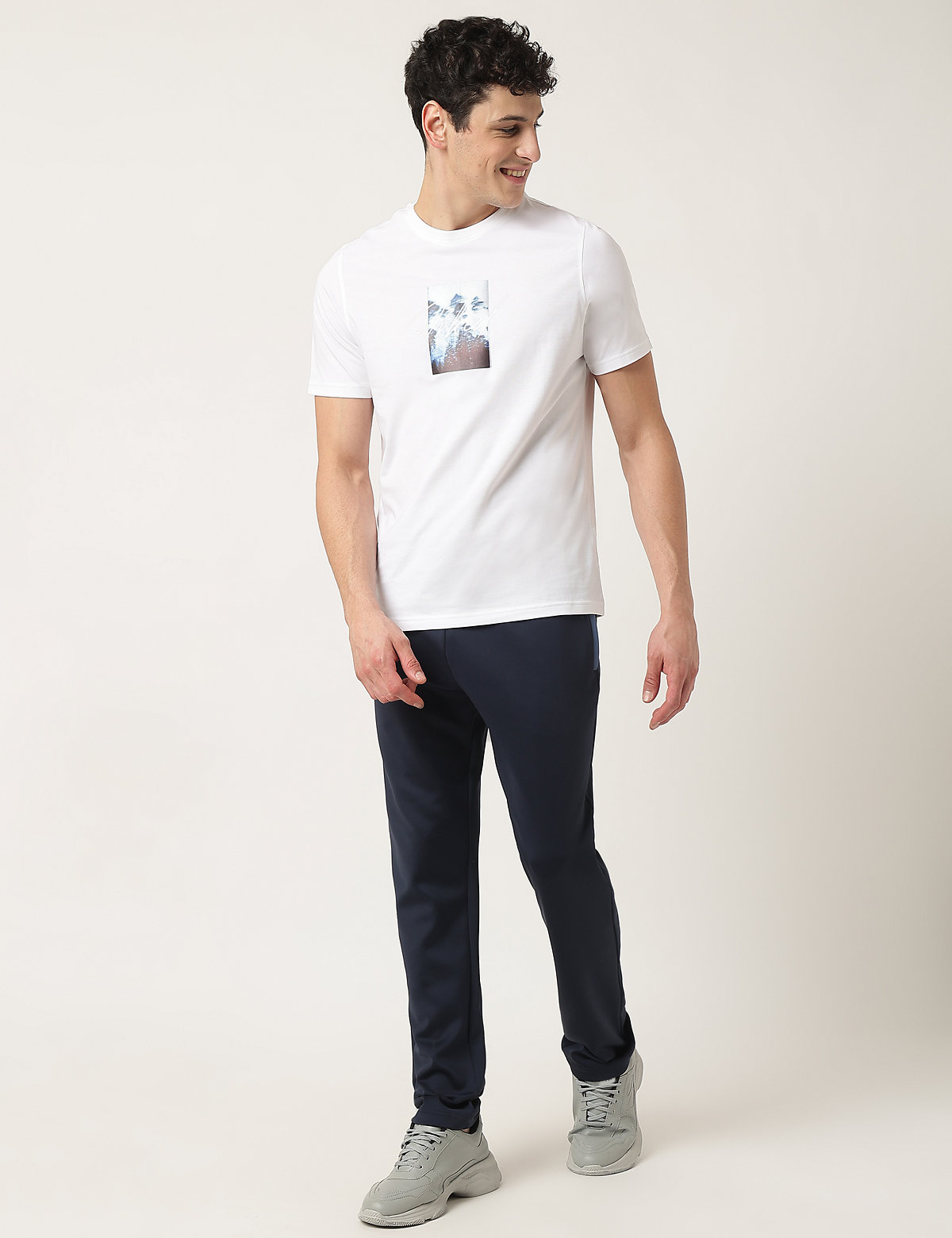 Pure Cotton Graphic Print Crew Neck T-Shirt
