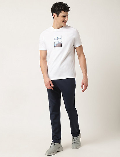 Pure Cotton Graphic Print Crew Neck T-Shirt