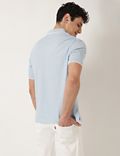 Pure Cotton Textured Polo Neck T-Shirt