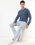 Pure Acrylic Knitted Crew Neck Jumper
