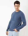 Pure Acrylic Knitted Crew Neck Jumper