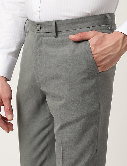 Poly Mix Plain Slim Fit Trouser