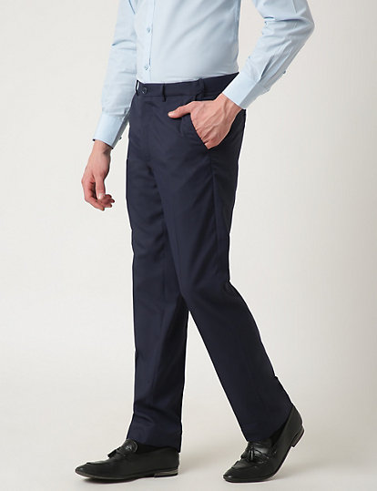 Crease Resistant Checked Trousers