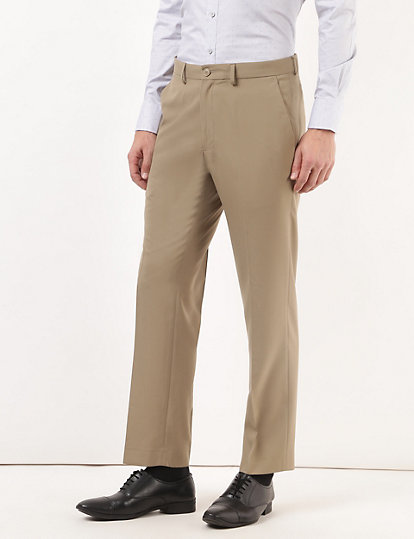 Plain Regular Fit Trousers