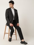 Pure Poly Striped Lapel Collar Blazer