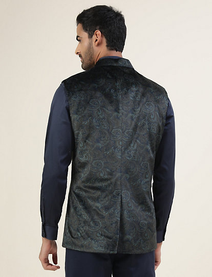 Premium Printed Velvet Tailored Fit Waistcoat