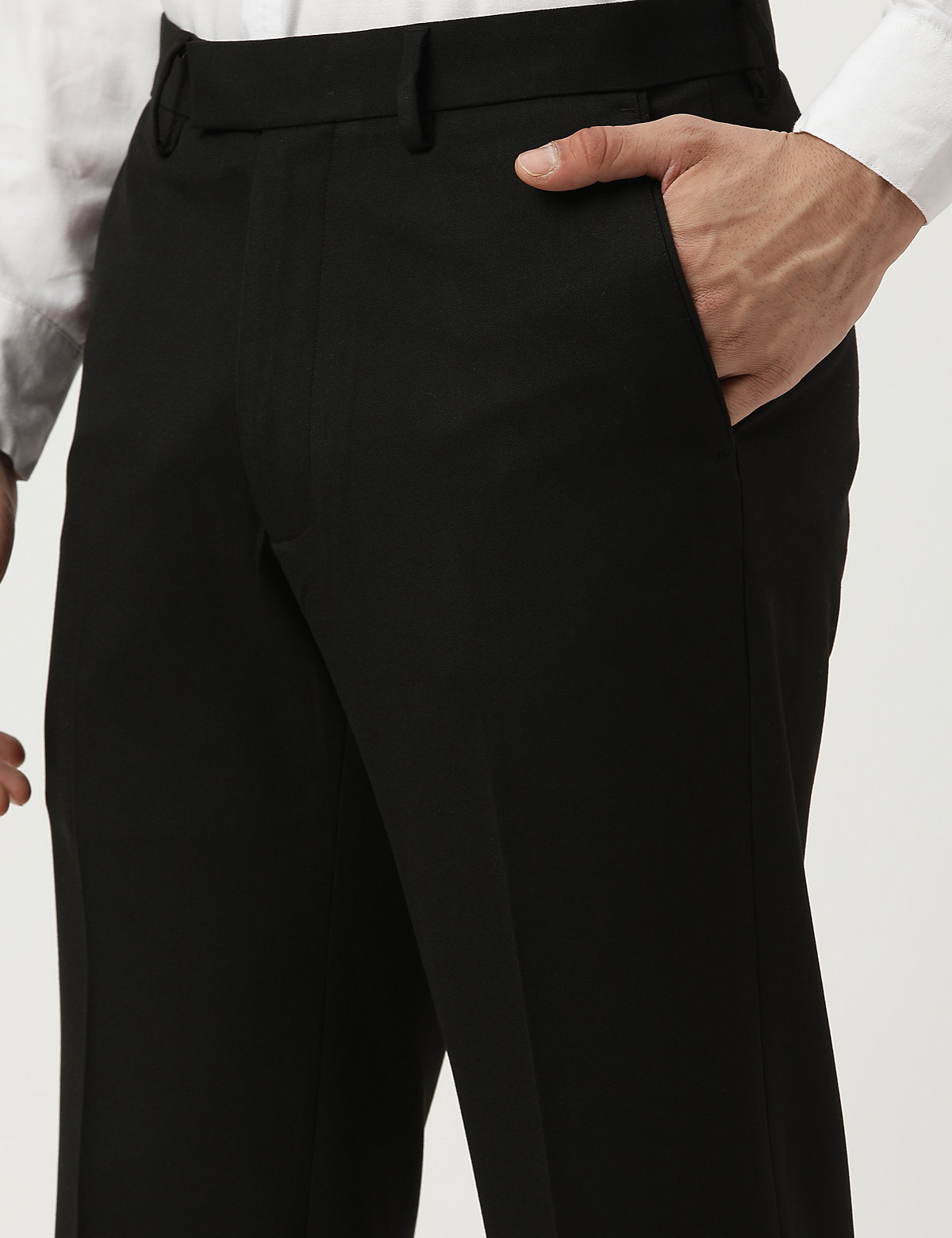 Tailored Fit Plain Trousers
