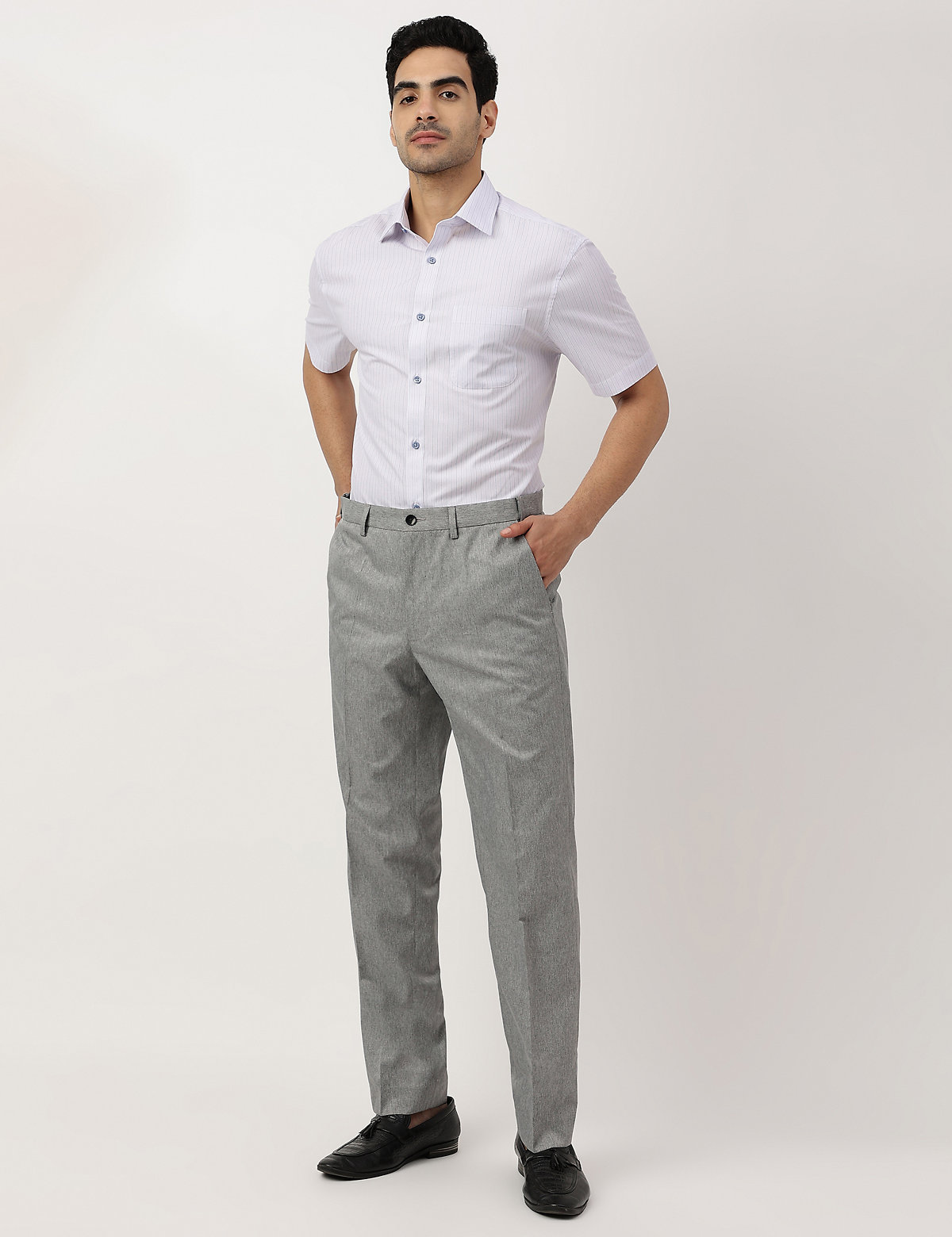 Pure Poly Self Design Regular Fit Trousers