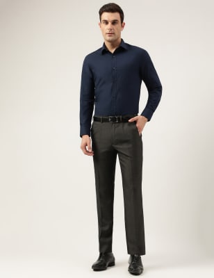 Regular Fit Plain Trousers