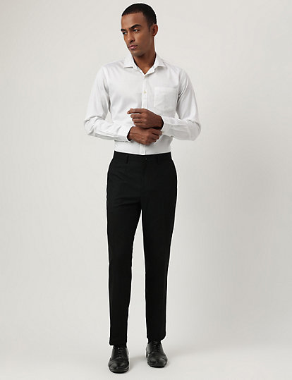 Slim Fit Plain Trousers