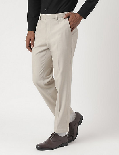 Tailored-Fit Bi-Stretch Textured Trousers