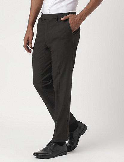 Slim-Fit Bi-Stretch Textured Trousers