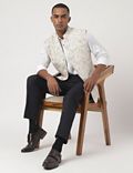 Tailored-Fit Linen-Blend Paisley Waistcoat