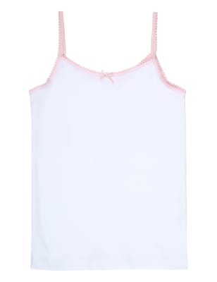 

Girls 5P Cami Vests colour Trim (2-16 Yrs) - White Mix, White Mix