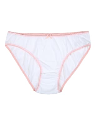 5P Plain Bikinis White (6-16 Yrs)