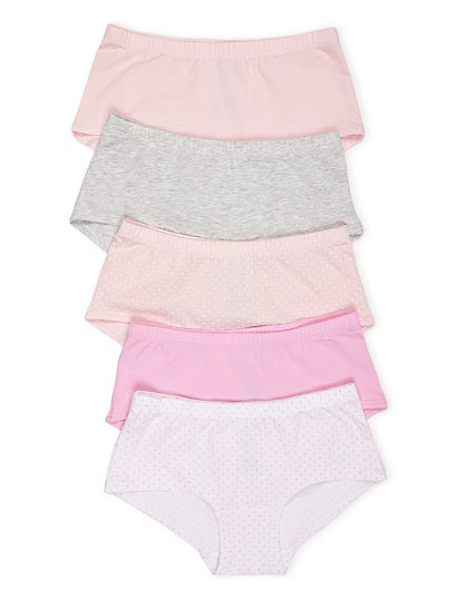 Pack of 5 Cotton Mix Plain Knickers