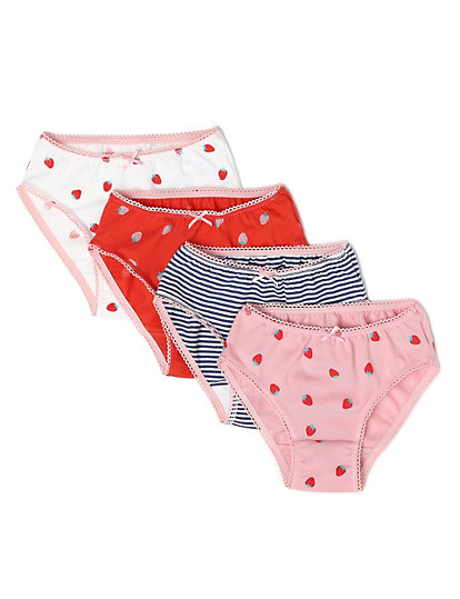 7 Pack Cotton Strawberry Knickers