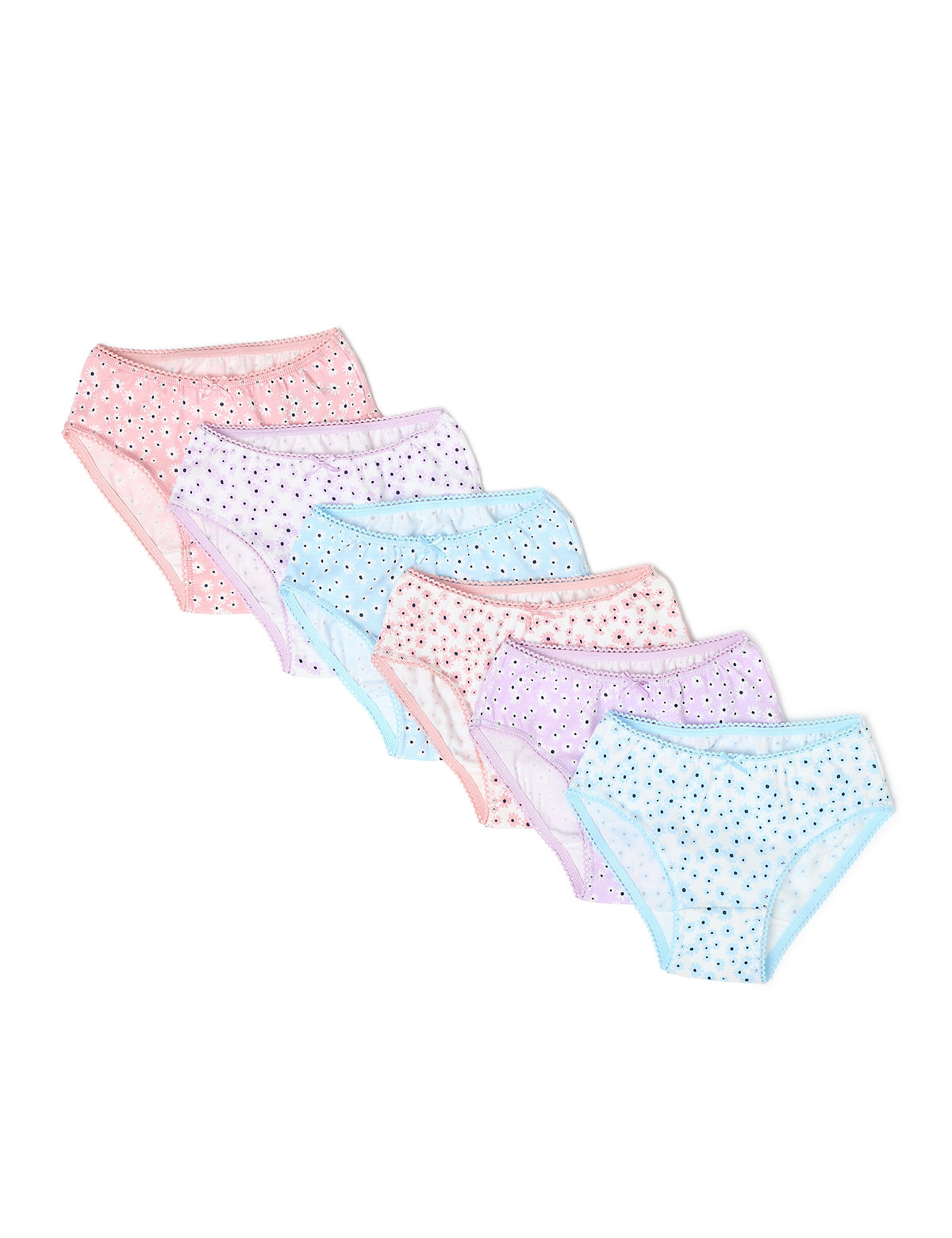 7pk Cotton Floral Knickers (2-16 Yrs)