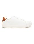 Pure Leather Lace Up Plain Sneakers