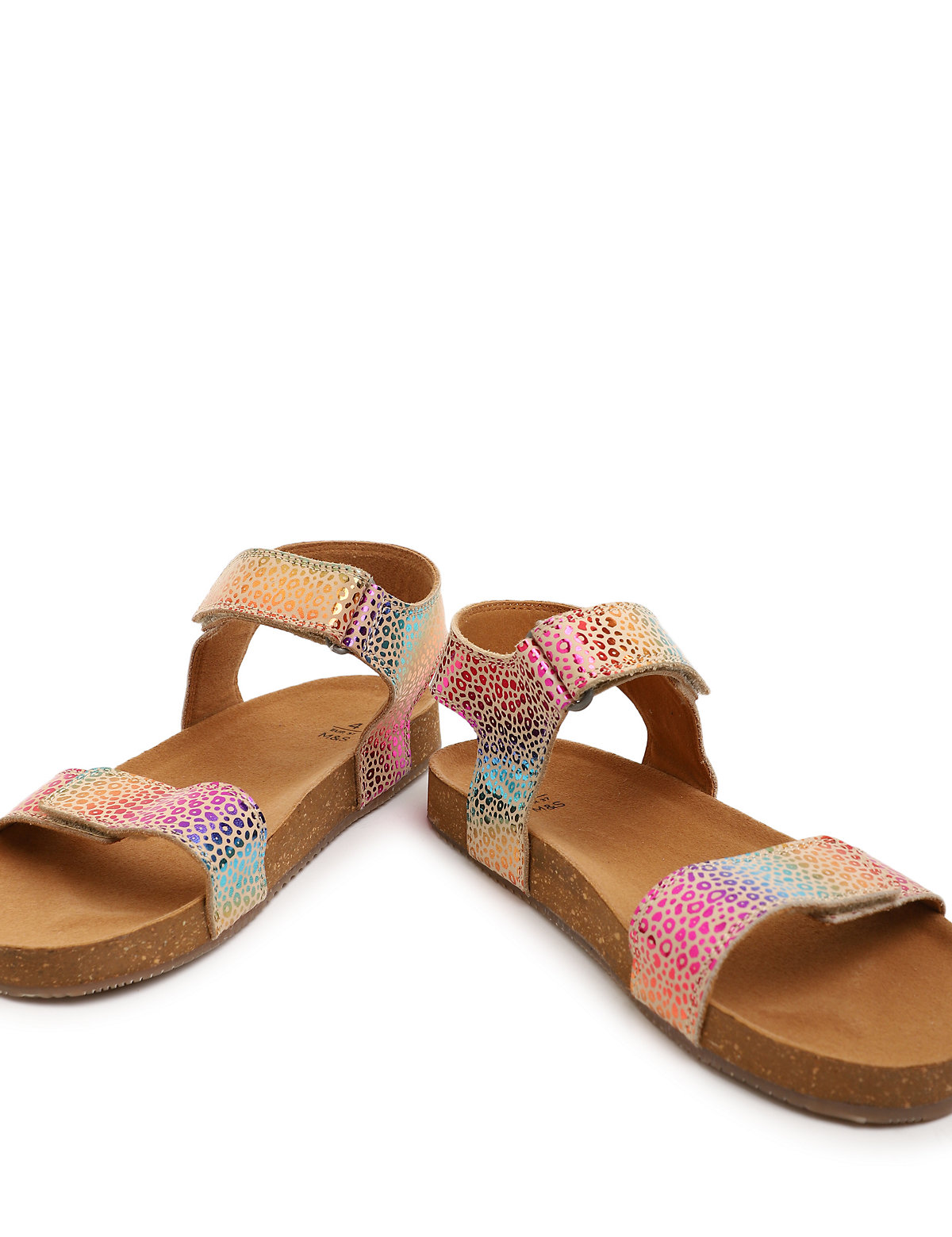 Pure Leather Velcro Printed Sandals