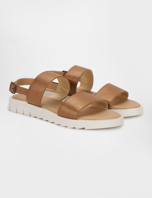 Girls Plain Buckle Flat Sandals