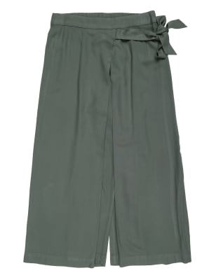 M&S Girl's Woven Wrap Trouser - 9-10Y - Khaki, Khaki