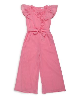Girls Floral Jumpsuit - Pink
